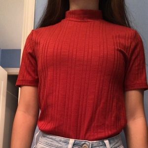 red mock neck shirt 🚗